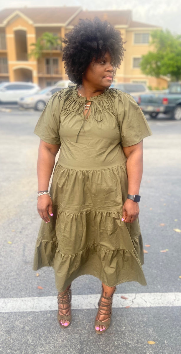 Olive summer outlet dress