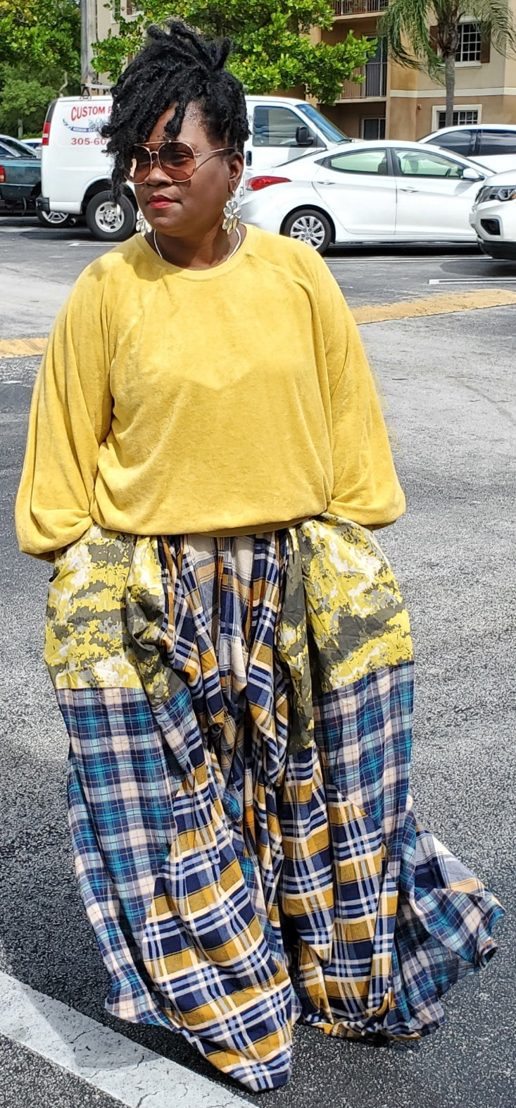 Plaid maxi skirt 60 Clearance