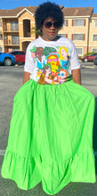 Load image into Gallery viewer, Green Pocketed Flared Maxi Skirt
