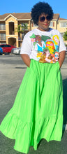 Load image into Gallery viewer, Green Pocketed Flared Maxi Skirt
