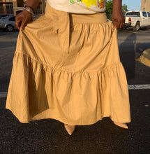 Load image into Gallery viewer, Khaki Ruffle Your Feathers Skirt
