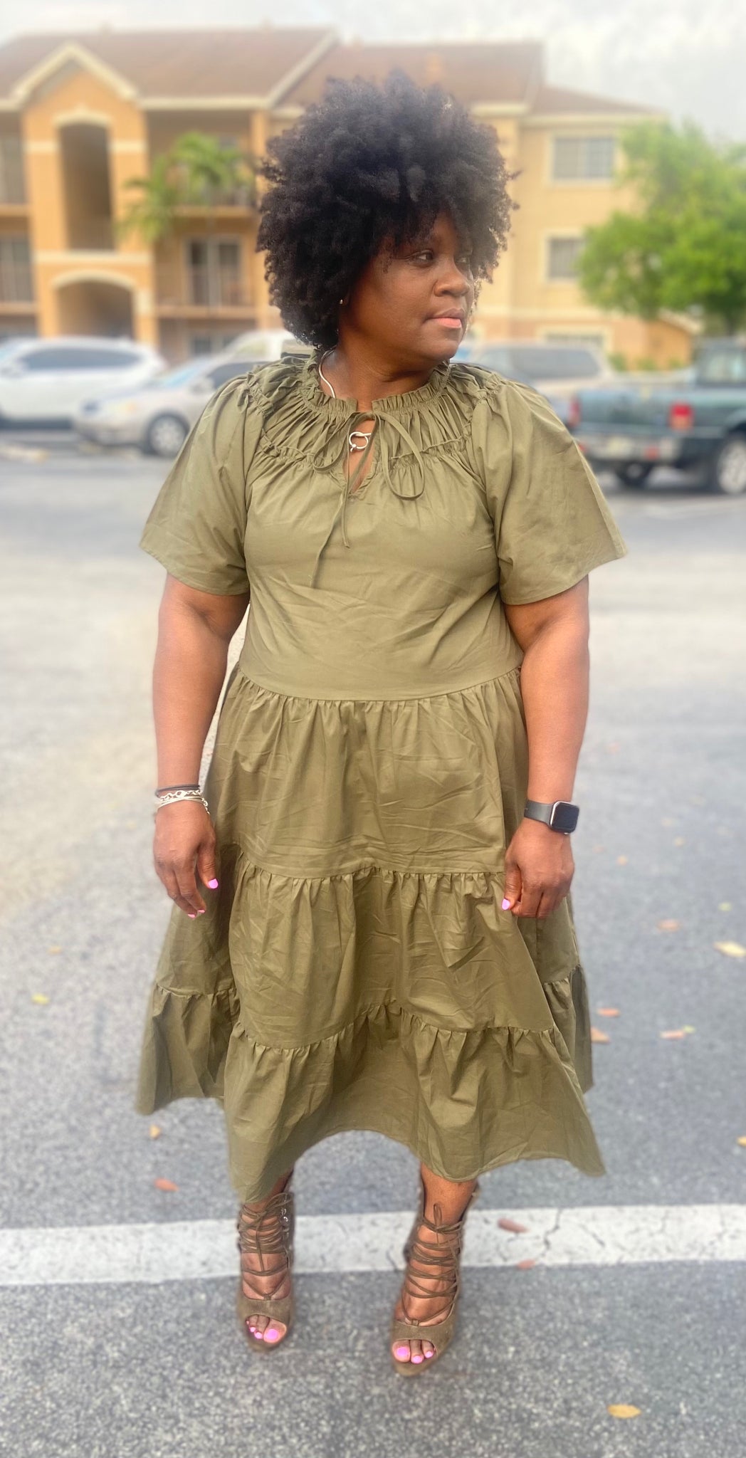 Olive Baby Doll Dress GlamHouse of Fashion Olive Baby Doll Dress GlamHouse of Fashion