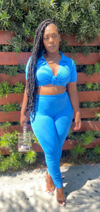 Just Blu Ribbed Set